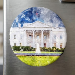 Aimant La Maison Blanche à Washington DC Aquarelle