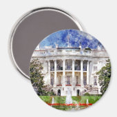 Aimant La Maison Blanche à Washington DC – Façade Sud (Recto/Verso)