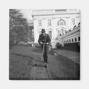 Aimant La Maison Blanche, pelouse verte, les années 1930