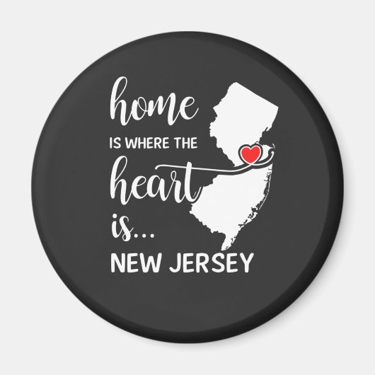 Aimant La maison du New Jersey est le coeur (Devant)