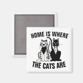 AIMANT LA MAISON EST OÙ SE TROUVENT LES CHATS, MAGNIFIQUE (Recto/Verso)