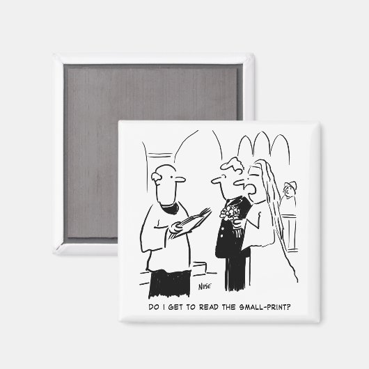 Aimant La mariée veut vérifier la petite BD d'impression (Recto/Verso)