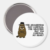 Aimant La marmotte contrôle la météo, vous contrôlez mon  (Recto/Verso)