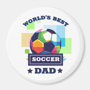 Aimant La meilleure Fête des pères de papa de football au