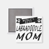 Aimant La meilleure maman du monde au Labradoodle (Recto/Verso)
