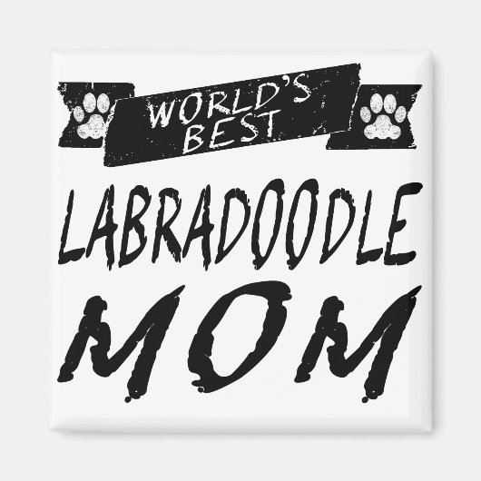 Aimant La meilleure maman du monde au Labradoodle (Devant)