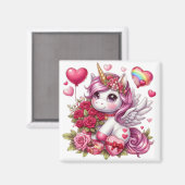 Aimant La mignonne Saint Valentin licorne (Recto/Verso)