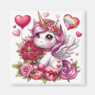 Aimant La mignonne Saint Valentin licorne