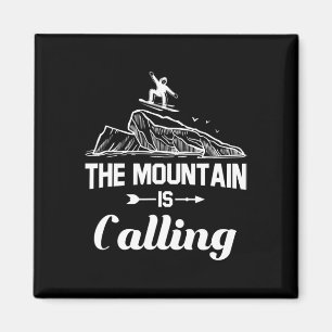 Aimant La Montagne Appelle Snowboardeur Cadeau