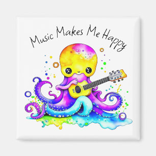 Aimant La musique me rend heureux Pieuvre jouant de la