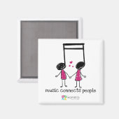 Aimant La musique rose connecte les gens (Recto/Verso)