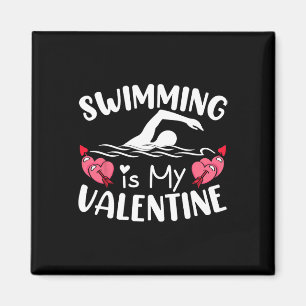 Aimant La natation est ma Saint-Valentin garçons filles s