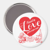 Aimant La nourriture est l'amour que vous pouvez manger M (Recto/Verso)