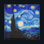 Aimant La nuit étoilée par Vincent Van Gogh<br><div class="desc">Vincent Van Gogh La Nuit Étoile. Il s'agit d'un ancien chef-d'oeuvre du peintre-maître néerlandais Vincent Van Gogh.Cette peinture de paysage d'art raffiné a une belle,  vibrante,  couleur saturée. Vincent Van Gogh était un peintre impressionniste de poste hollandais. Cette image est du domaine public</div>
