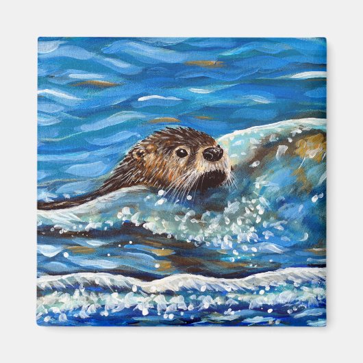Aimant La Otter dans la peinture de la mer (Devant)
