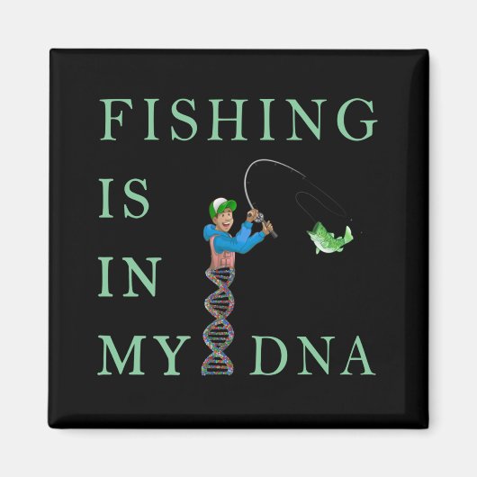 Aimant La pêche est dans mon ADN (Devant)