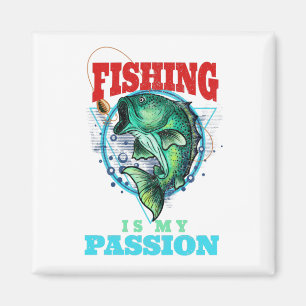Aimant La pêche est ma passion, la pêche Vintage