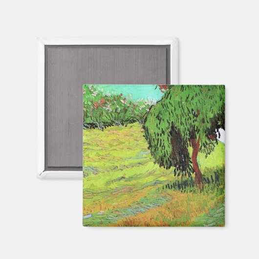 Aimant La pelouse ensoleillée dans un parc public par Vin (Recto/Verso)