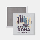 Aimant La péninsule de Doha Qatar (Recto/Verso)