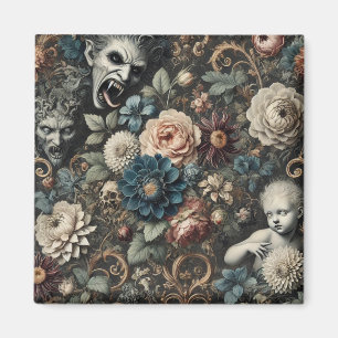 Aimant La pépinière tombée - Design floral gothique