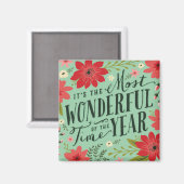 Aimant La période la plus merveilleuse de l'année Fête Fl (Recto/Verso)