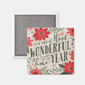 Aimant La période la plus merveilleuse de l'année Fête Fl (Recto/Verso)