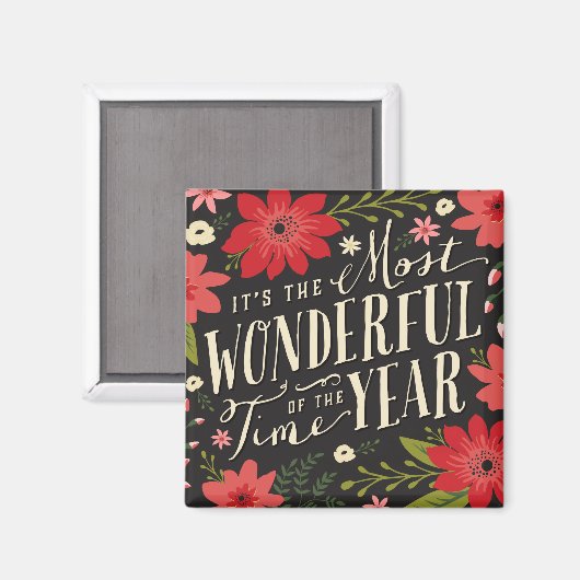 Aimant La période la plus merveilleuse de l'année Fête Fl (Recto/Verso)