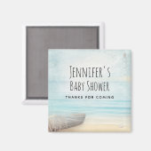 Aimant La Plage Côtière Scène Baby shower Nautique À Thèm (Recto/Verso)