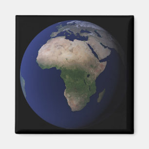 Aimant La pleine terre montrant l'Afrique, l'Europe, et
