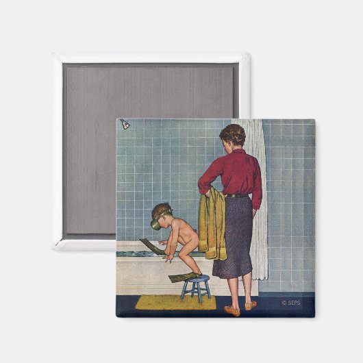 Aimant La plongée dans le bain à remous (Recto/Verso)