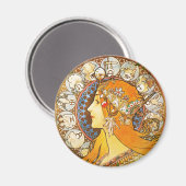 Aimant La Plume Zodiaque, Mucha (Recto/Verso)