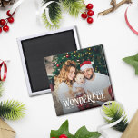 Aimant La plus belle photo de Noël<br><div class="desc">Préparez-vous à répandre la joie des fêtes avec cet aimant de Noël personnalisable avec la légende "C'est le moment le plus merveilleux de l'année". Ajoutez une de vos photos de famille préférées pour créer un souvenir unique et laisser les vacances commencer.</div>