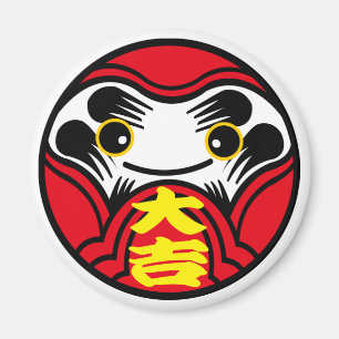 Aimant La poupée Daruma apporte "Bonne chance" (大 吉)
