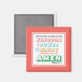 Aimant La prière du Seigneur Pouvoir du ROYAUME GLOIRE CO (Recto/Verso)