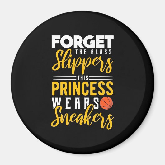 Aimant La princesse de basket-ball porte des Baskets (Devant)