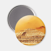 Aimant La pyramide du soleil du Mexique (Recto/Verso)