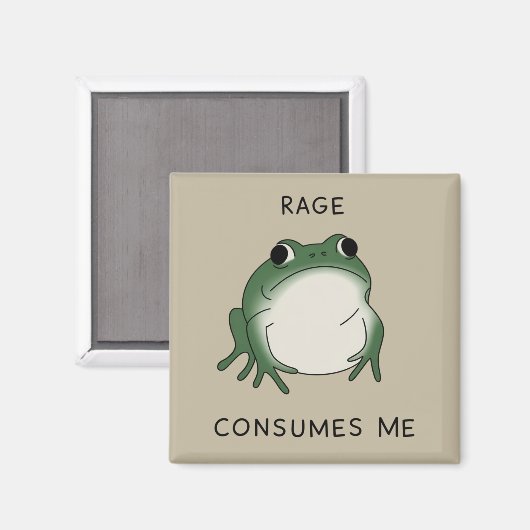 Aimant La rage me consume Mème de l'étang de grenouilles  (Recto/Verso)