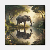 Aimant La réflexion d'un éléphant (Devant)