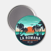 Aimant La Romana République Dominicaine Retro Sunset Souv (Recto/Verso)