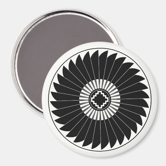 Aimant La Roue En Plumes, Mimbres Potterie Design (Recto/Verso)