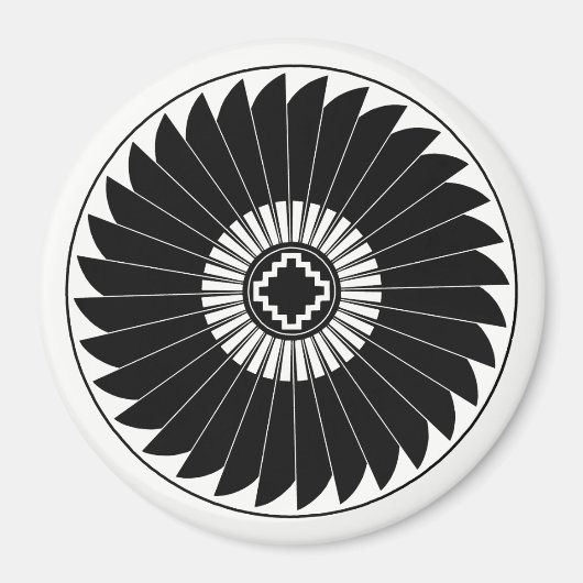 Aimant La Roue En Plumes, Mimbres Potterie Design (Devant)