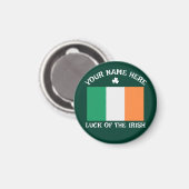 Aimant La Saint-Patrick Drapeau de l'Irlande Nom personna (Recto/Verso)