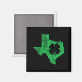 Aimant La Saint-Patrick Tx Texas Shamrock Vert Irlandais (Recto/Verso)