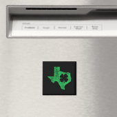 Aimant La Saint-Patrick Tx Texas Shamrock Vert Irlandais (In Situ (Lave-vaisselle))