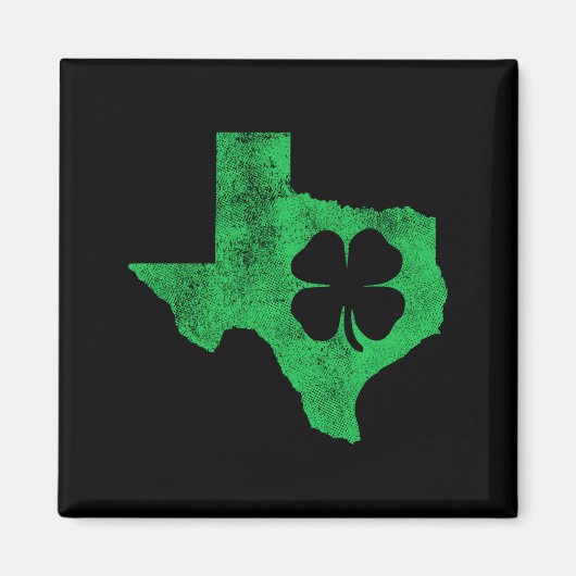 Aimant La Saint-Patrick Tx Texas Shamrock Vert Irlandais (Devant)