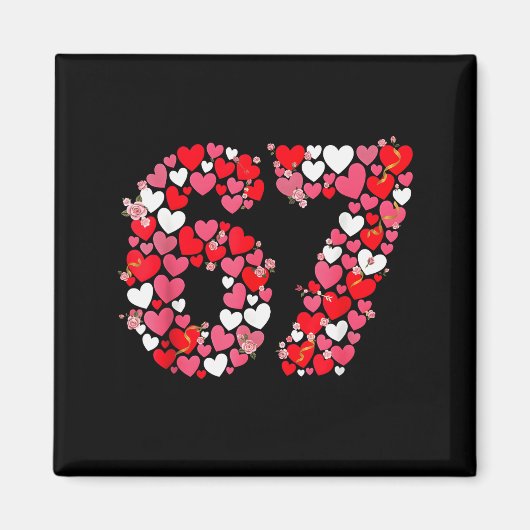 Aimant La Saint-Valentin 67 Meme Rempli De Cœurs Drôle S (Devant)
