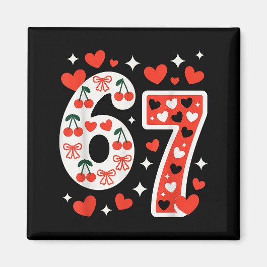 Aimant La Saint-Valentin 67 Meme Rempli de Cœurs Drôle S (Devant)