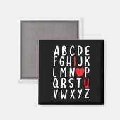 Aimant La Saint-Valentin Abc Je T'Aime Coeur Enseignant E (Recto/Verso)