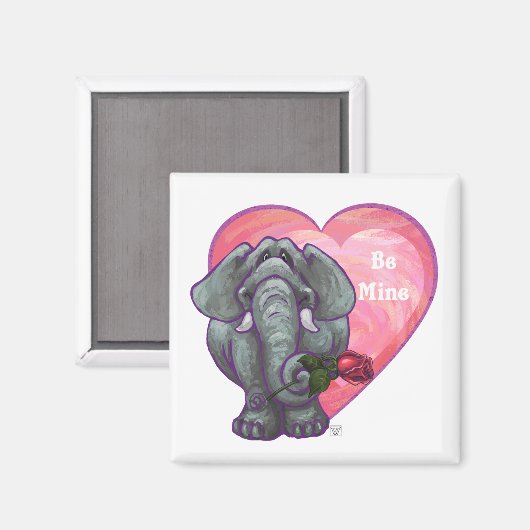 Aimant La Saint-Valentin des éléphants (Recto/Verso)