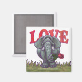 Aimant La Saint-Valentin des éléphants (Recto/Verso)